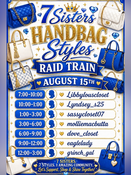 Handbags - 7 Sisters Raid Train: August 15